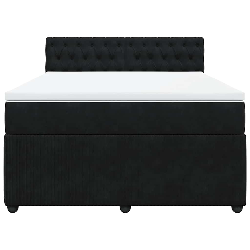 Sommier à lattes de lit avec matelas Noir 140x190 cm Velours - XIOS