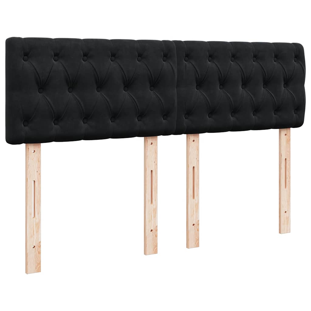 Sommier à lattes de lit avec matelas Noir 140x190 cm Velours - XIOS