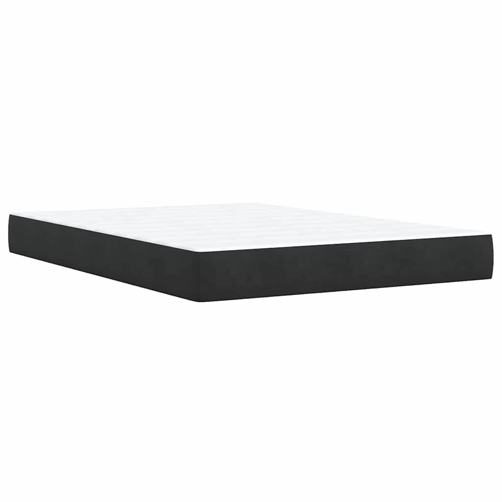 Sommier à lattes de lit avec matelas Noir 140x190 cm Velours - XIOS