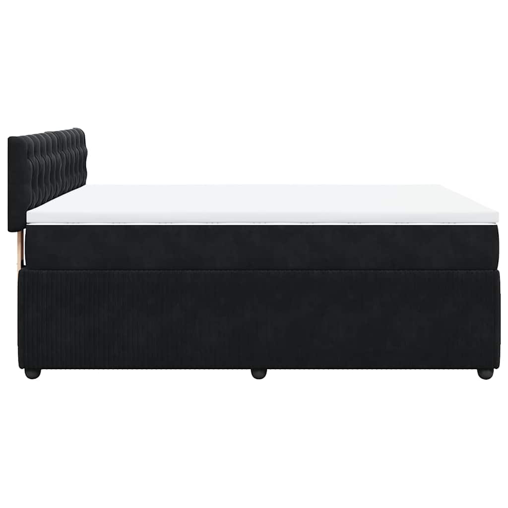 Sommier à lattes de lit avec matelas Noir 140x190 cm Velours - XIOS