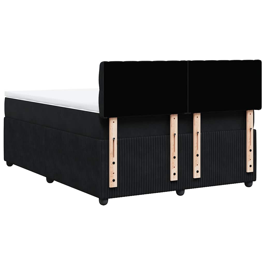 Sommier à lattes de lit avec matelas Noir 140x190 cm Velours - XIOS