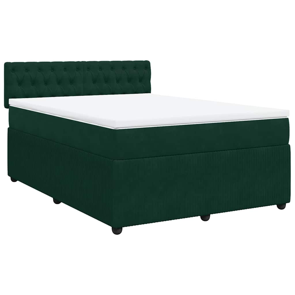 Sommier à lattes de lit et matelas Vert foncé 140x190cm Velours - XIOS