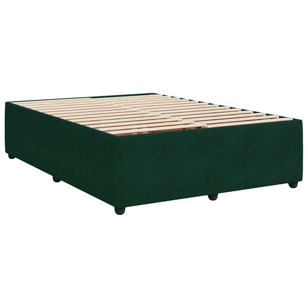 Sommier à lattes de lit et matelas Vert foncé 140x190cm Velours - XIOS