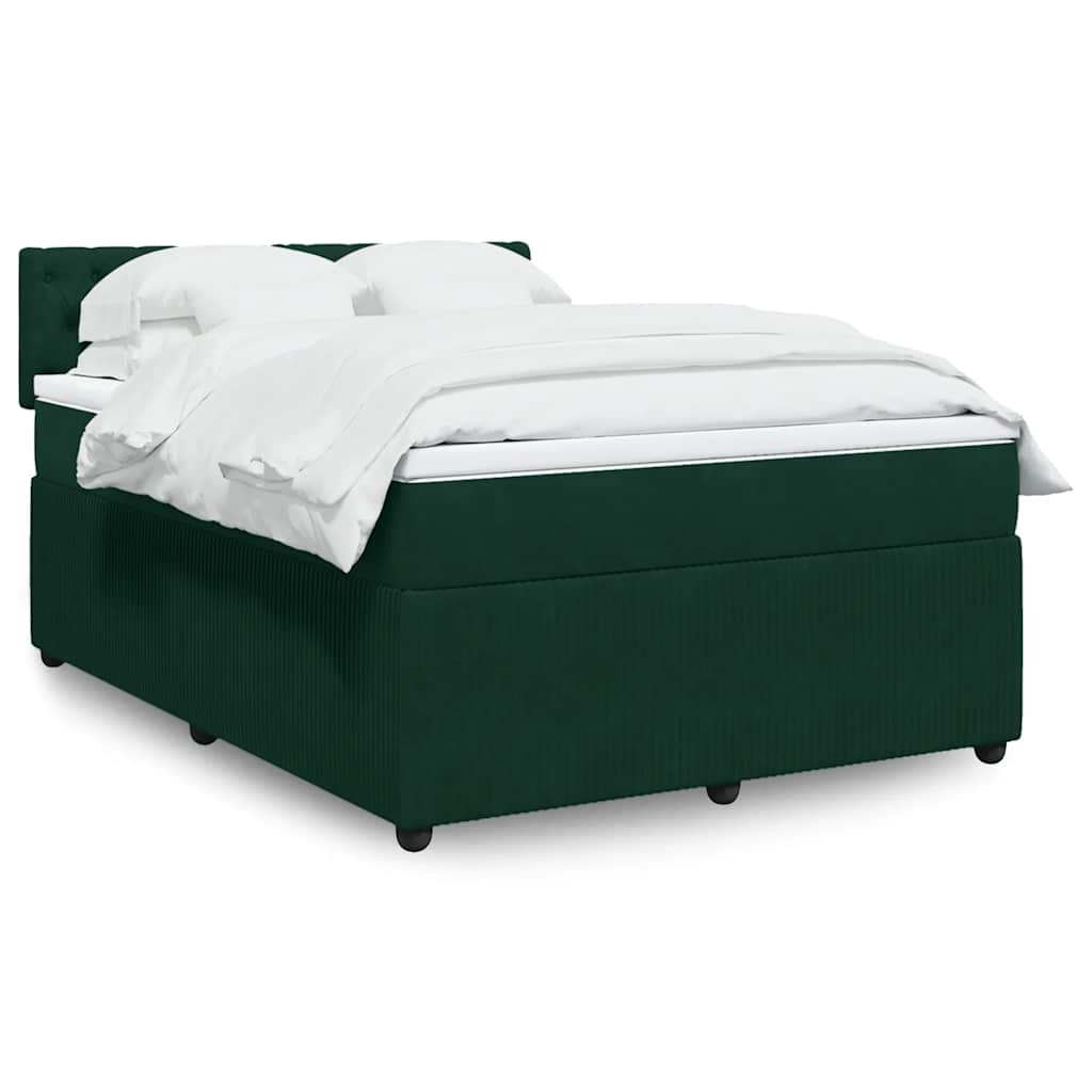Sommier à lattes de lit et matelas Vert foncé 140x190cm Velours - XIOS