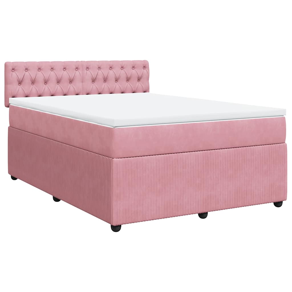 Sommier à lattes de lit avec matelas Rose 140x190 cm Velours