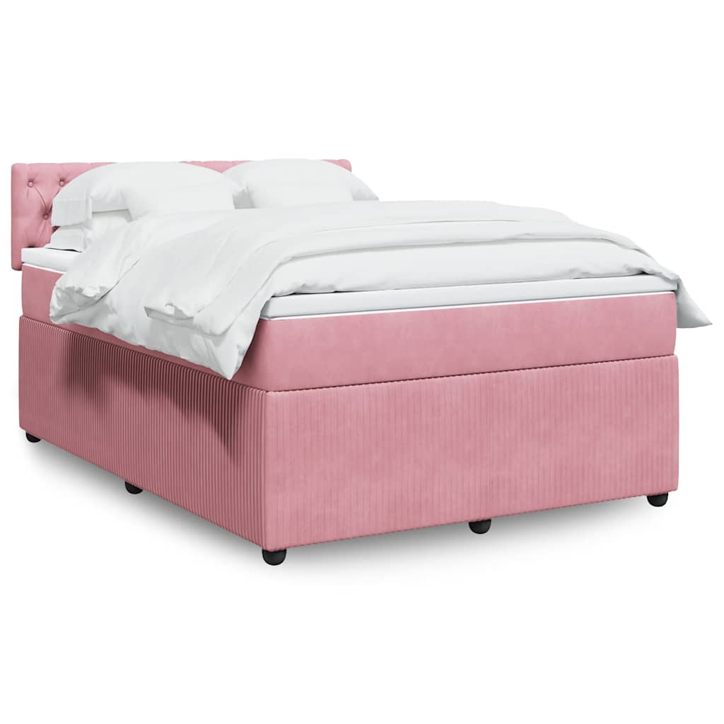 Sommier à lattes de lit avec matelas Rose 140x190 cm Velours