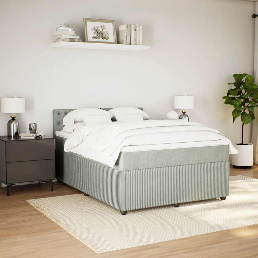 Sommier à lattes de lit et matelas Gris clair 140x190cm Velours - XIOS