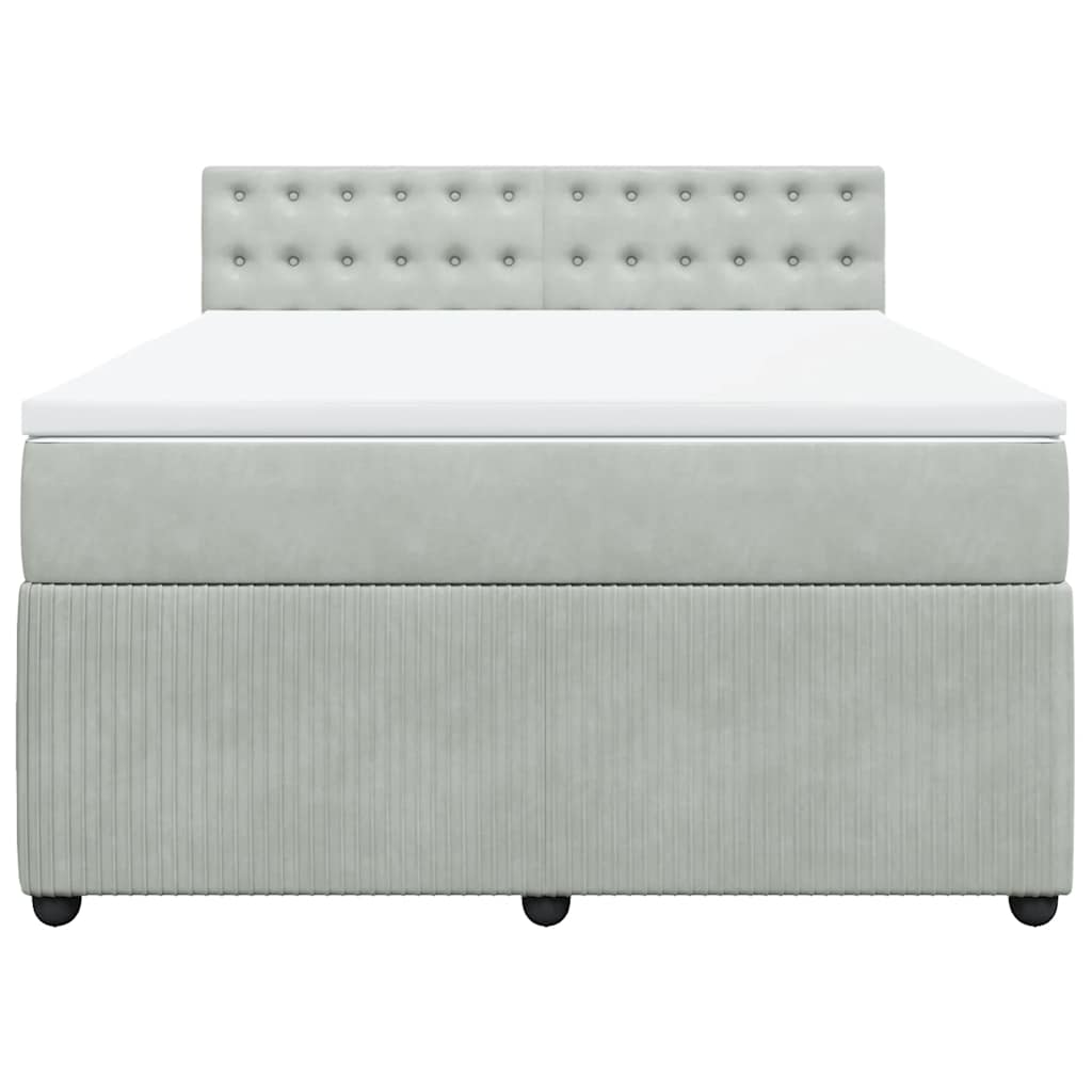 Sommier à lattes de lit et matelas Gris clair 140x190cm Velours - XIOS