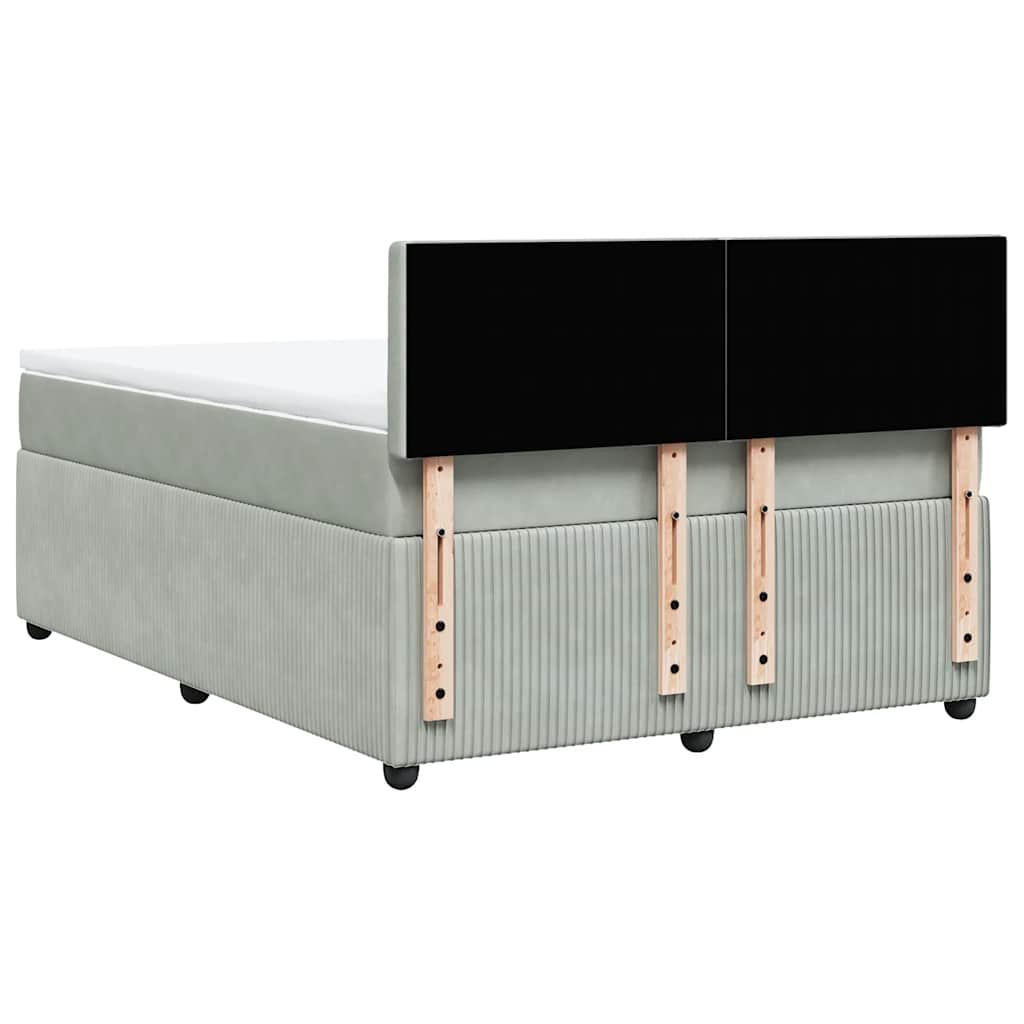 Sommier à lattes de lit et matelas Gris clair 140x190cm Velours - XIOS