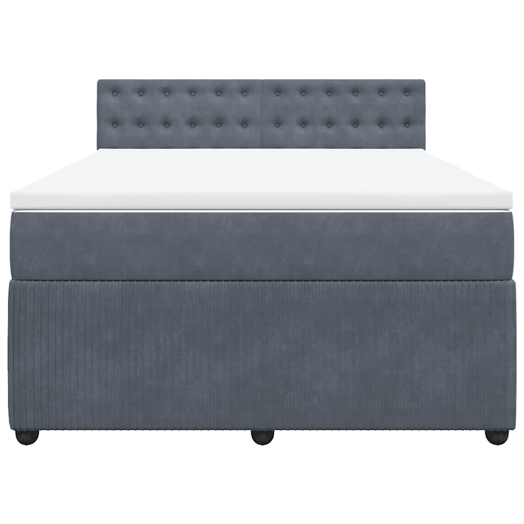 Sommier à lattes de lit et matelas Gris foncé 140x190cm Velours - XIOS