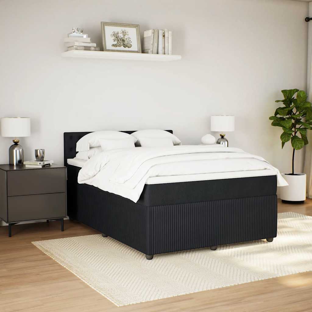 Sommier à lattes de lit avec matelas Noir 140x190 cm Velours - XIOS