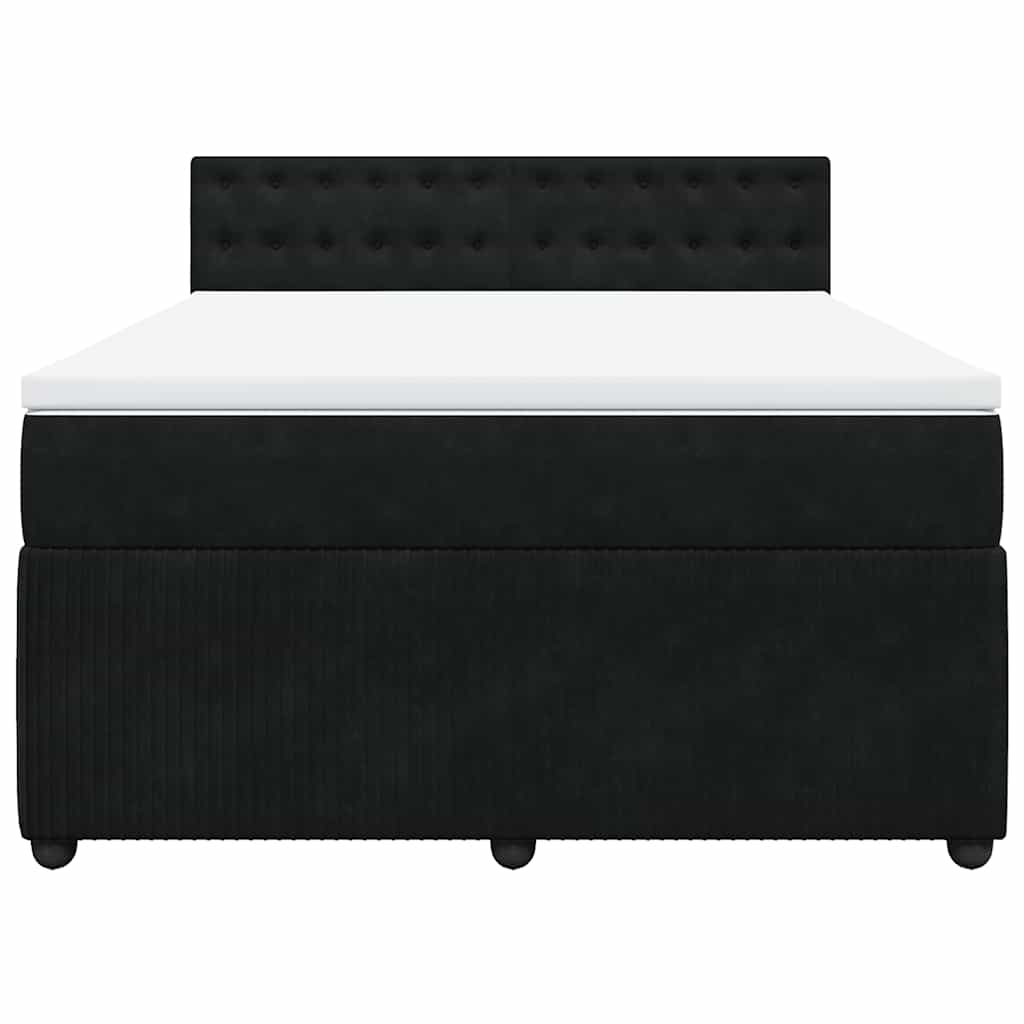Sommier à lattes de lit avec matelas Noir 140x190 cm Velours - XIOS