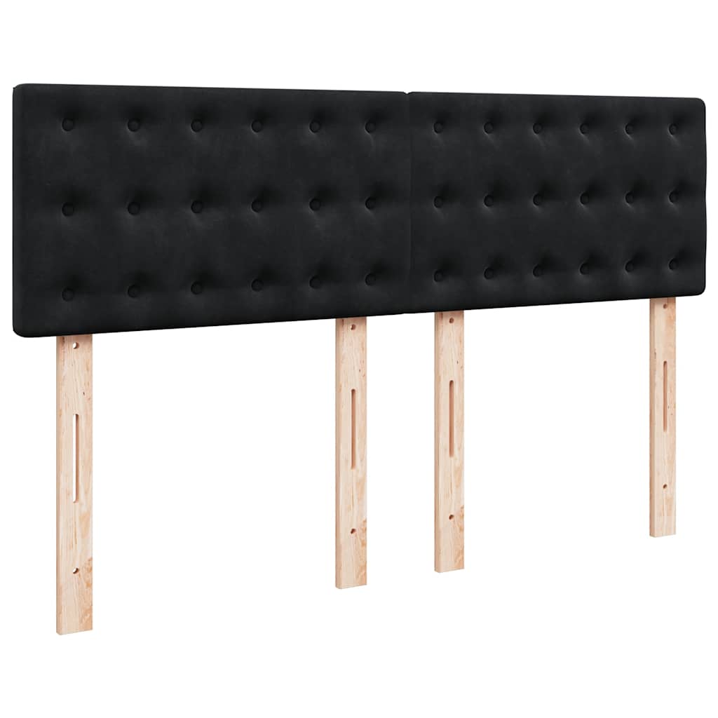 Sommier à lattes de lit avec matelas Noir 140x190 cm Velours - XIOS