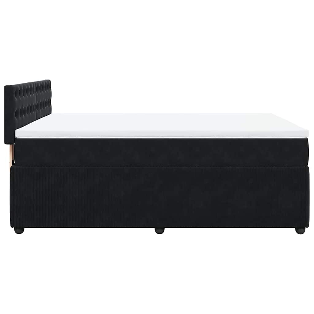 Sommier à lattes de lit avec matelas Noir 140x190 cm Velours - XIOS