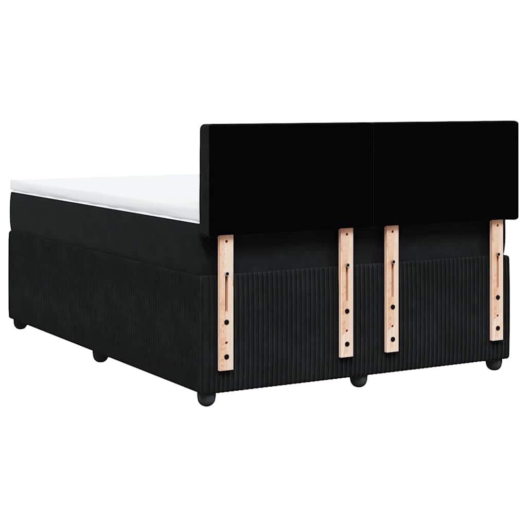 Sommier à lattes de lit avec matelas Noir 140x190 cm Velours - XIOS