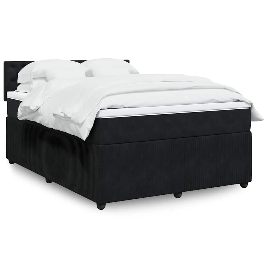 Sommier à lattes de lit avec matelas Noir 140x190 cm Velours - XIOS