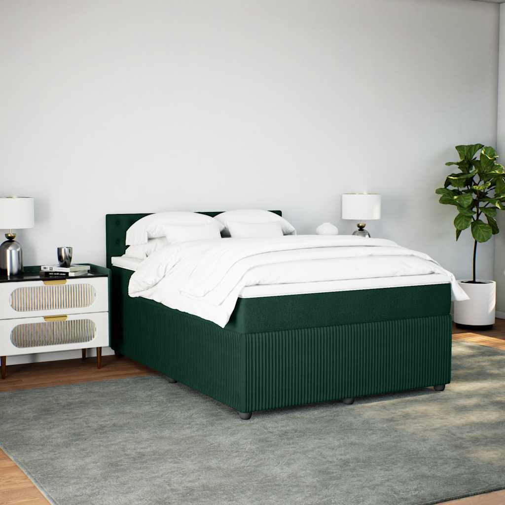 Sommier à lattes de lit et matelas Vert foncé 140x190cm Velours - XIOS
