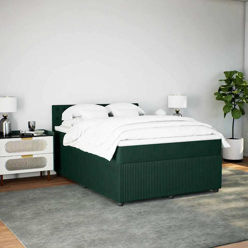 Sommier à lattes de lit et matelas Vert foncé 140x190cm Velours - XIOS