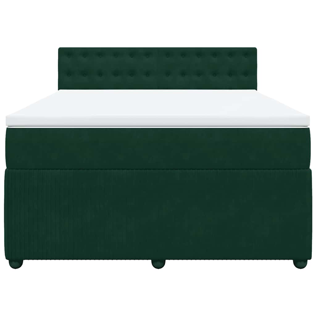 Sommier à lattes de lit et matelas Vert foncé 140x190cm Velours - XIOS