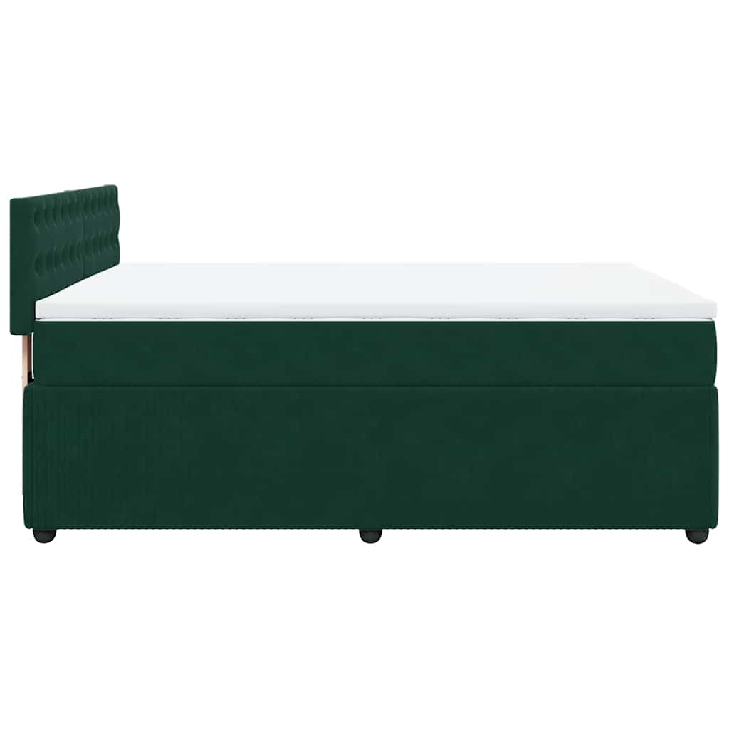 Sommier à lattes de lit et matelas Vert foncé 140x190cm Velours - XIOS