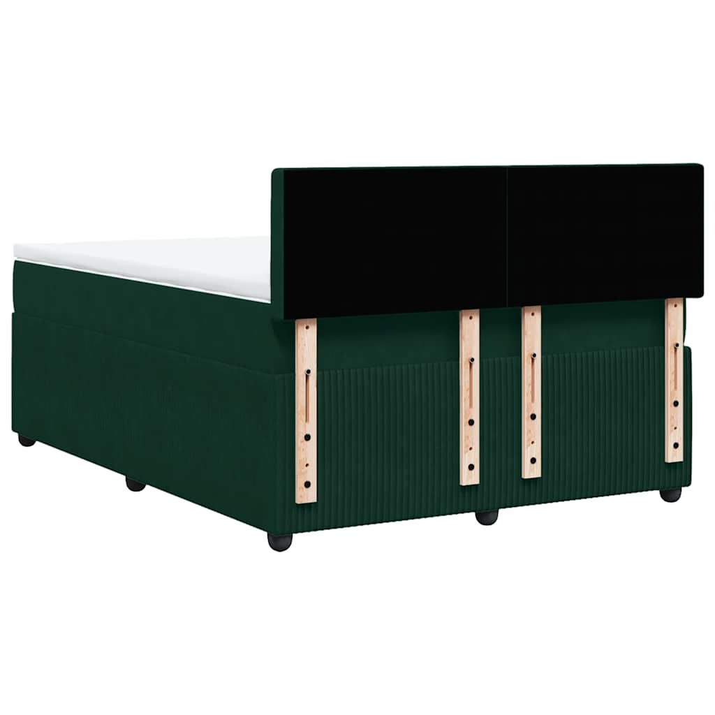 Sommier à lattes de lit et matelas Vert foncé 140x190cm Velours - XIOS