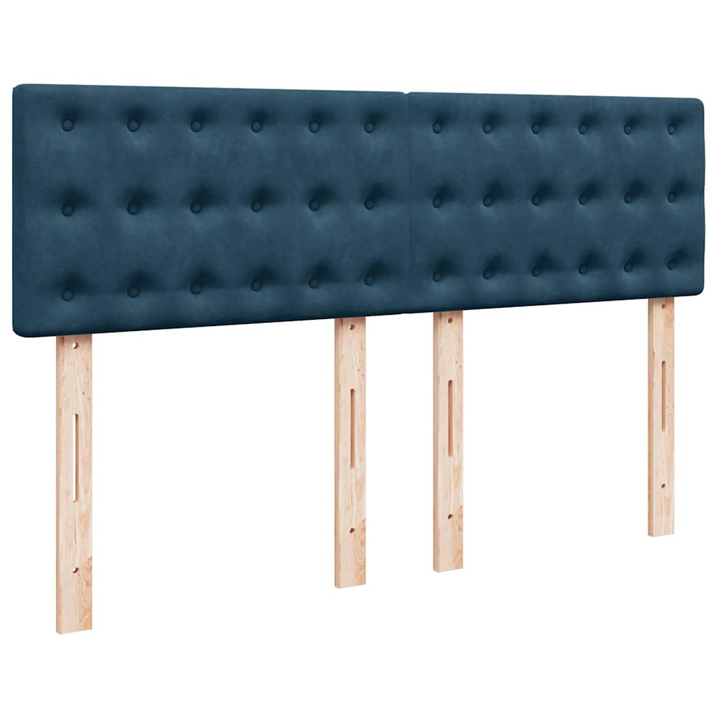 Sommier à lattes de lit et matelas bleu 140x190 cm velours - XIOS