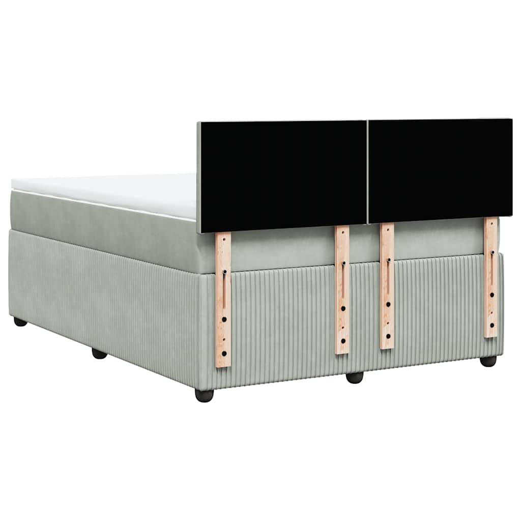 Sommier à lattes de lit et matelas Gris clair 140x200cm Velours - XIOS