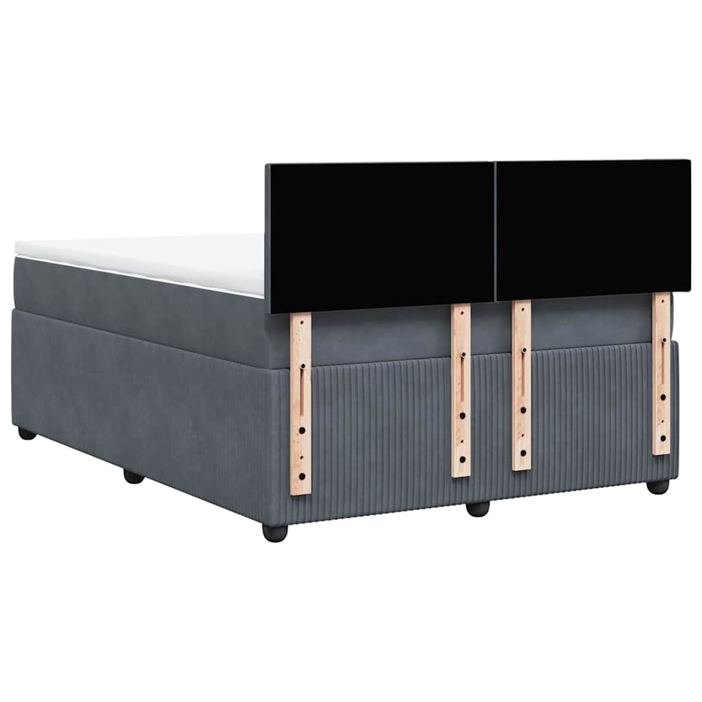 Sommier à lattes de lit et matelas Gris foncé 140x200cm Velours - XIOS