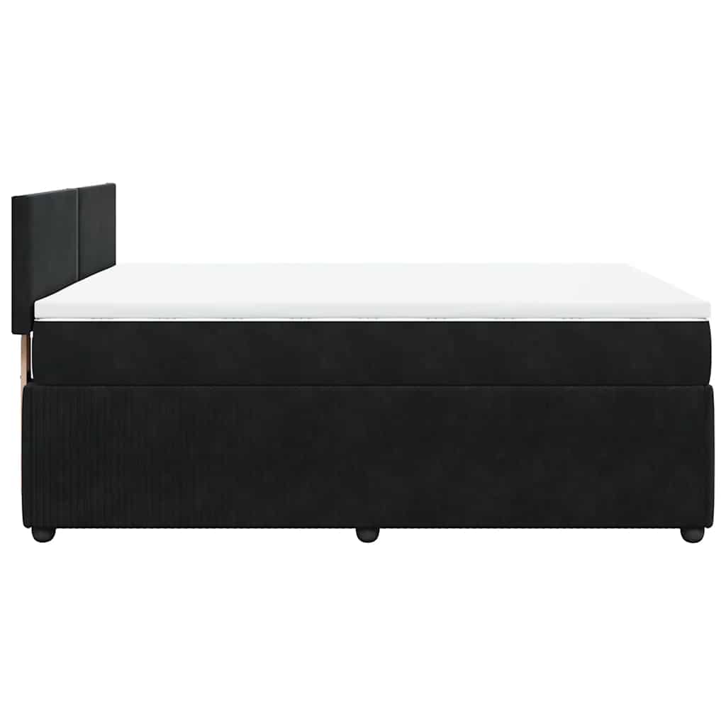 Sommier à lattes de lit avec matelas Noir 140x200 cm Velours - XIOS