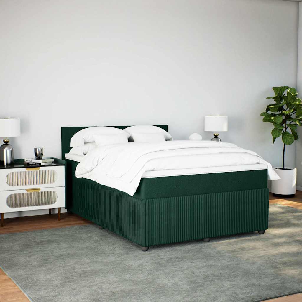 Sommier à lattes de lit et matelas Vert foncé 140x200cm Velours - XIOS
