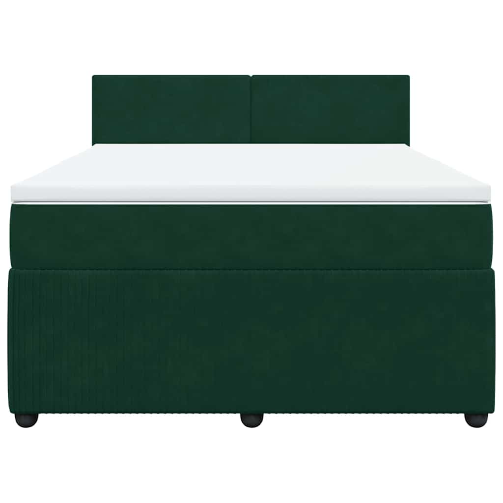Sommier à lattes de lit et matelas Vert foncé 140x200cm Velours - XIOS