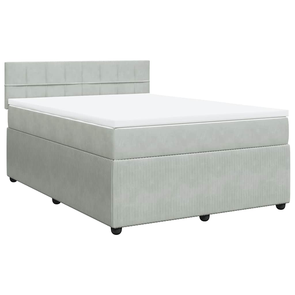 Sommier à lattes de lit et matelas Gris clair 140x200cm Velours - XIOS