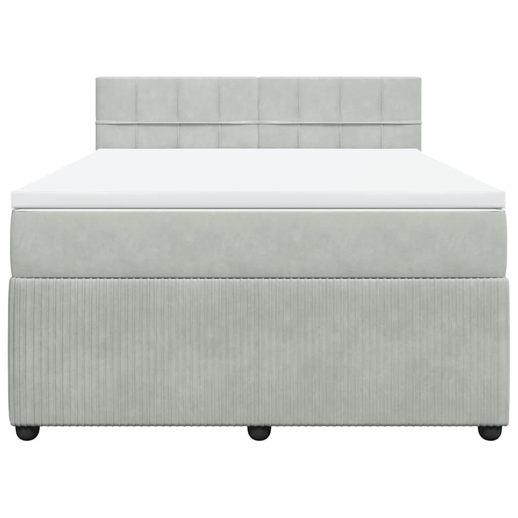 Sommier à lattes de lit et matelas Gris clair 140x200cm Velours - XIOS