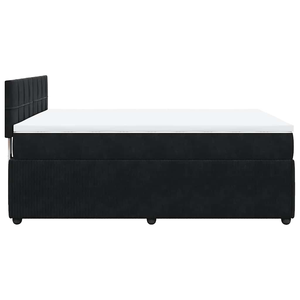 Sommier à lattes de lit avec matelas Noir 140x200 cm Velours - XIOS