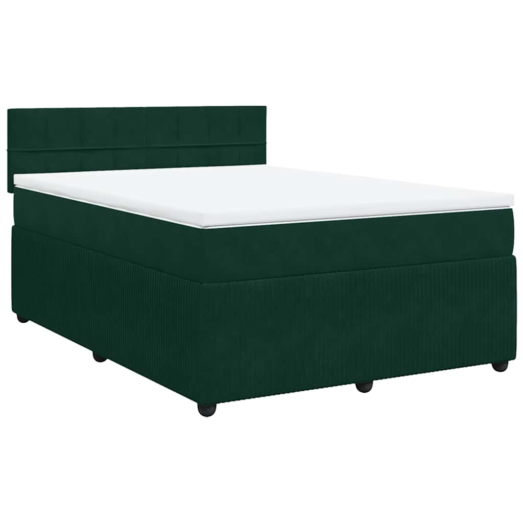 Sommier à lattes de lit et matelas Vert foncé 140x200cm Velours - XIOS