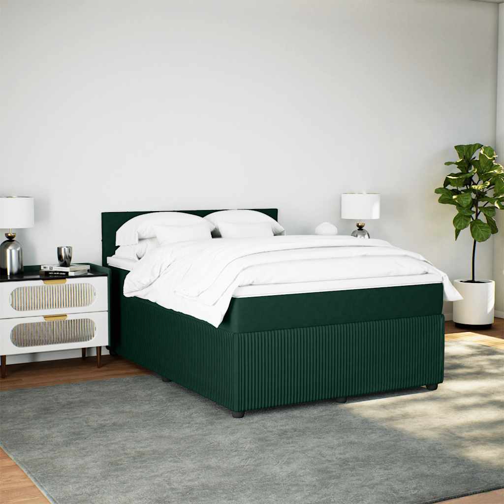 Sommier à lattes de lit et matelas Vert foncé 140x200cm Velours - XIOS