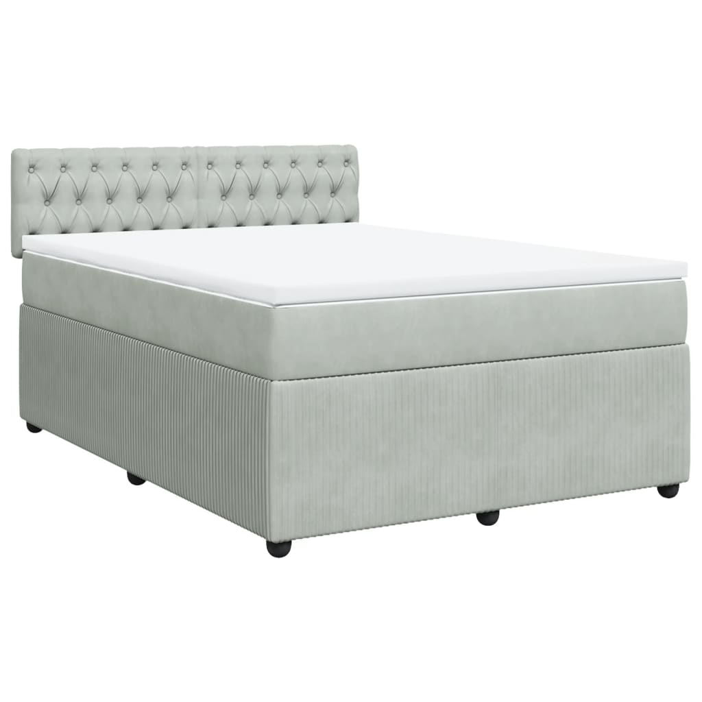 Sommier à lattes de lit et matelas Gris clair 140x200cm Velours - XIOS