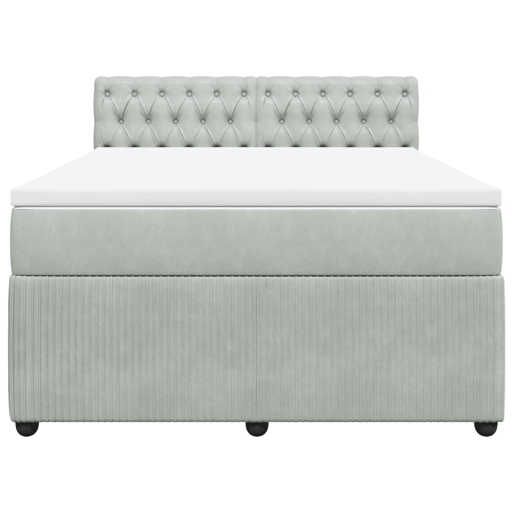 Sommier à lattes de lit et matelas Gris clair 140x200cm Velours - XIOS