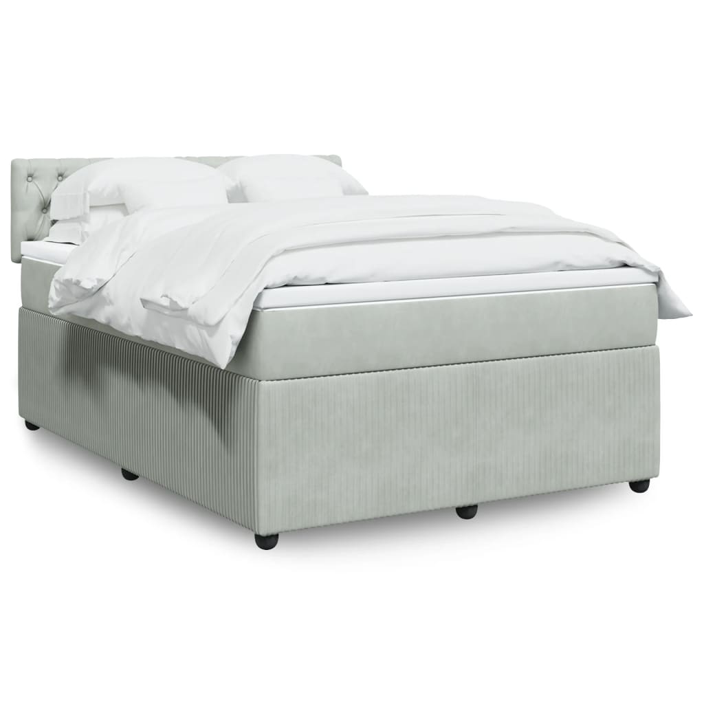Sommier à lattes de lit et matelas Gris clair 140x200cm Velours - XIOS