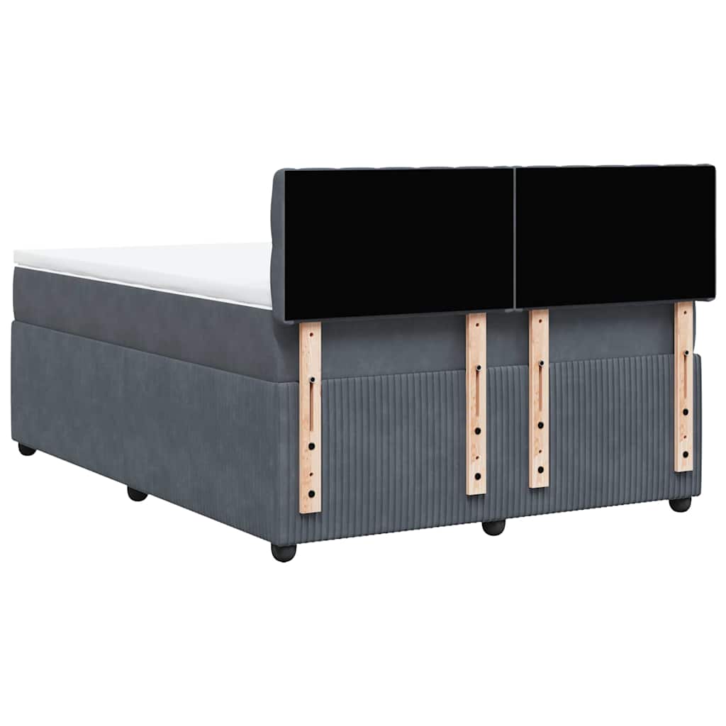 Sommier à lattes de lit et matelas Gris foncé 140x200cm Velours - XIOS