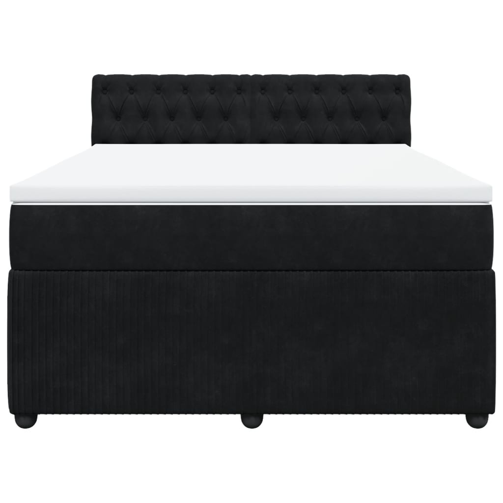 Sommier à lattes de lit avec matelas Noir 140x200 cm Velours - XIOS