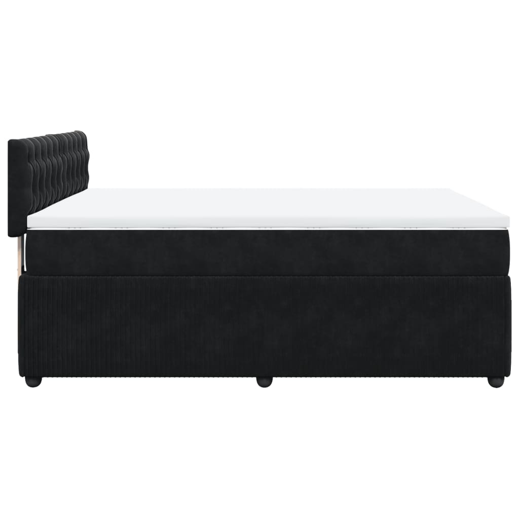 Sommier à lattes de lit avec matelas Noir 140x200 cm Velours - XIOS