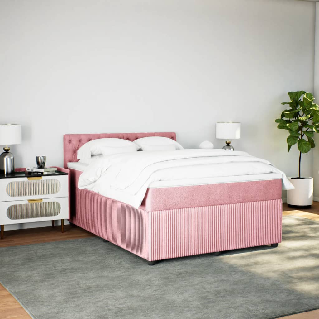 Sommier à lattes de lit avec matelas Rose 140x200 cm Velours - XIOS