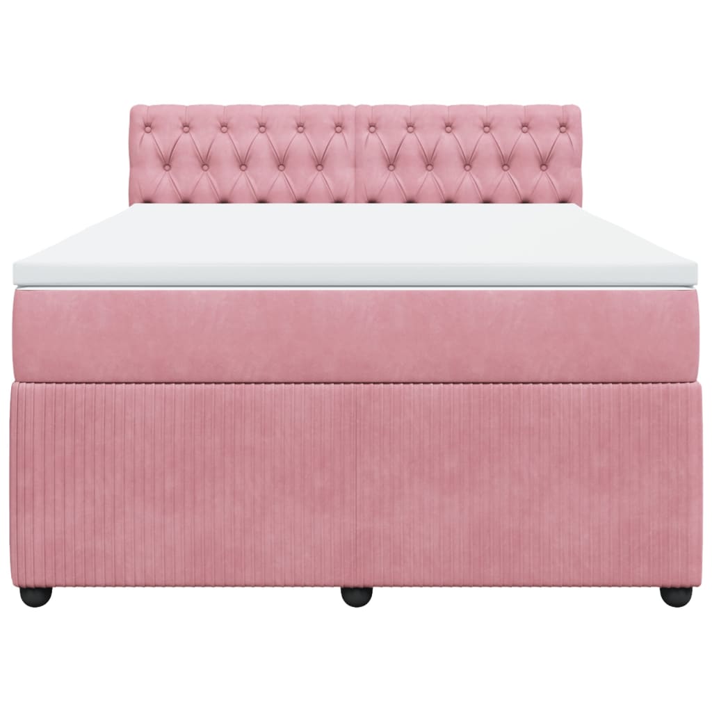 Sommier à lattes de lit avec matelas Rose 140x200 cm Velours - XIOS
