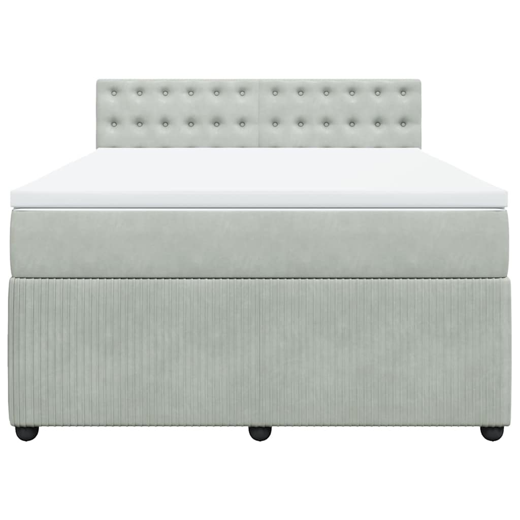 Sommier à lattes de lit et matelas Gris clair 140x200cm Velours - XIOS