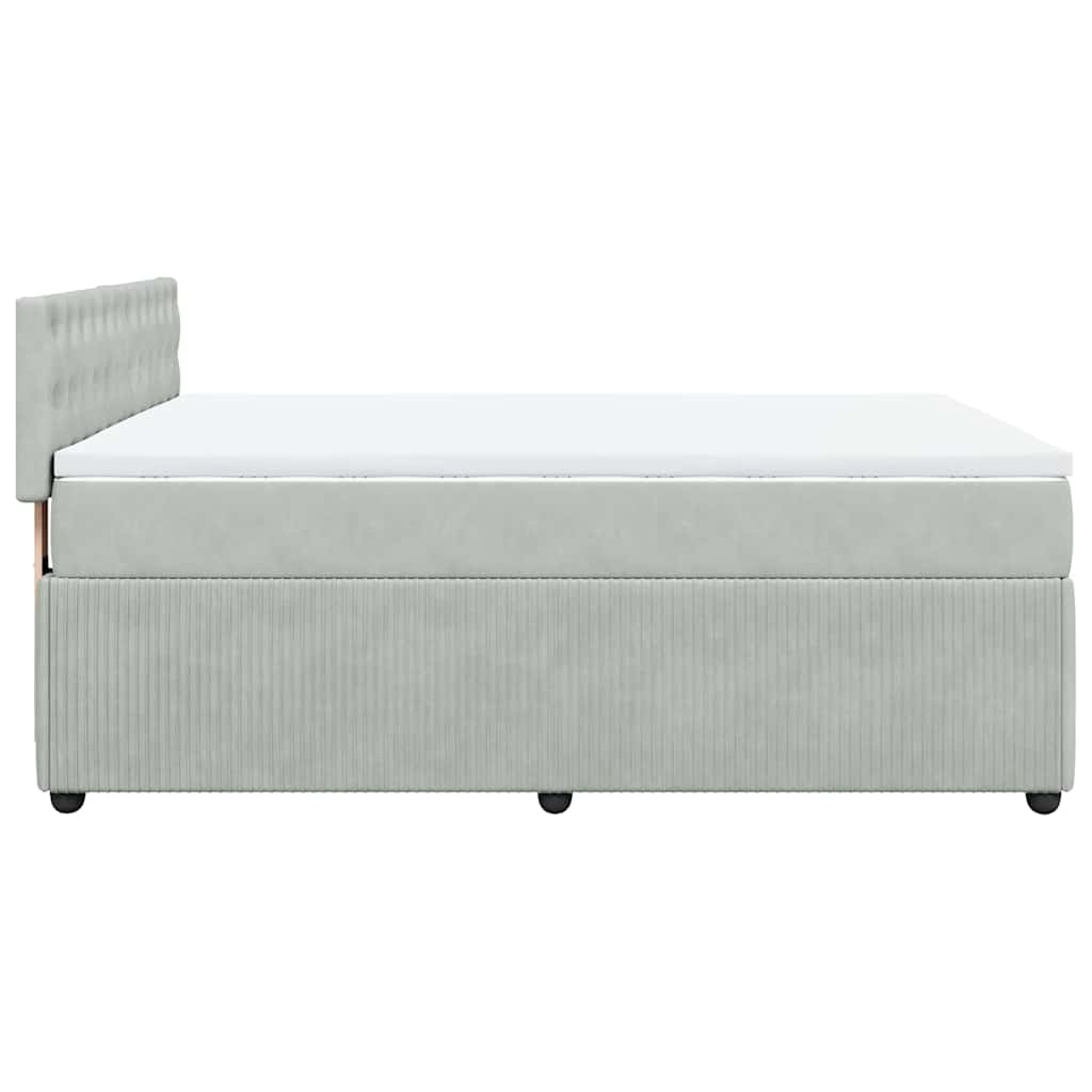 Sommier à lattes de lit et matelas Gris clair 140x200cm Velours - XIOS