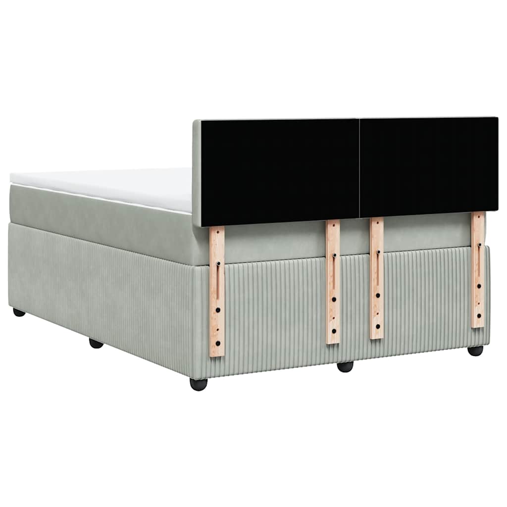 Sommier à lattes de lit et matelas Gris clair 140x200cm Velours - XIOS