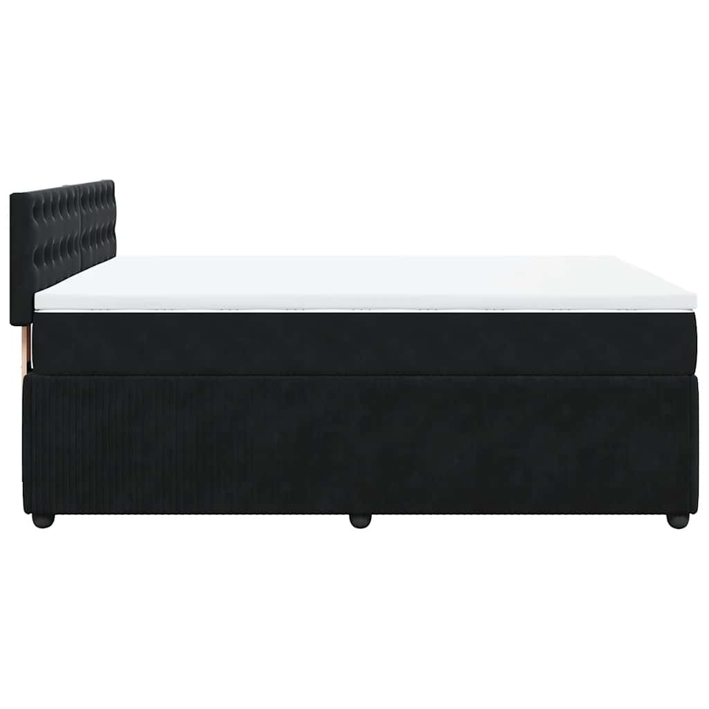 Sommier à lattes de lit avec matelas Noir 140x200 cm Velours - XIOS