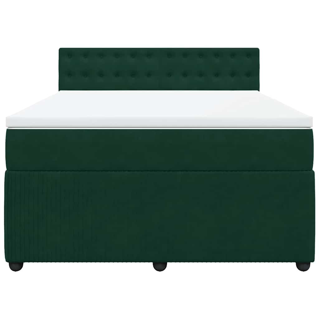 Sommier à lattes de lit et matelas Vert foncé 140x200cm Velours - XIOS
