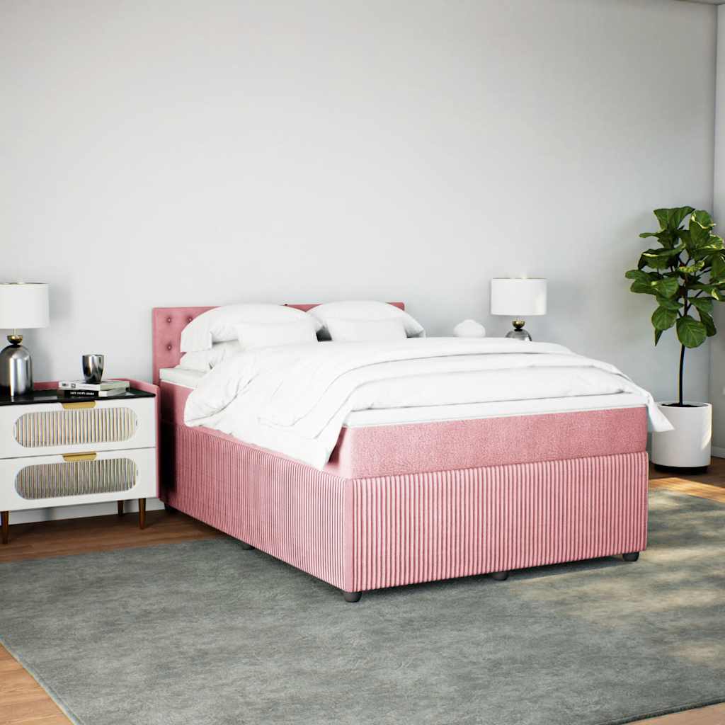 Sommier à lattes de lit avec matelas Rose 140x200 cm Velours - XIOS